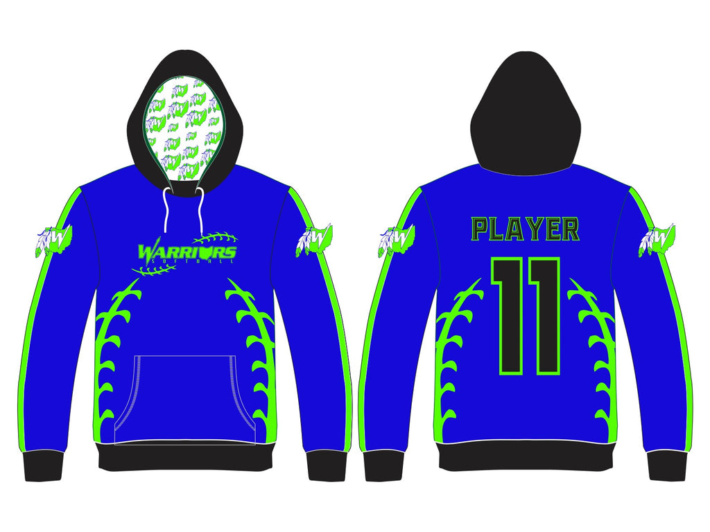 Sublimation Youth thru Adult Warriors Hoodie (you pick garment color and logo) Design 2 - Pretty's Bowtique