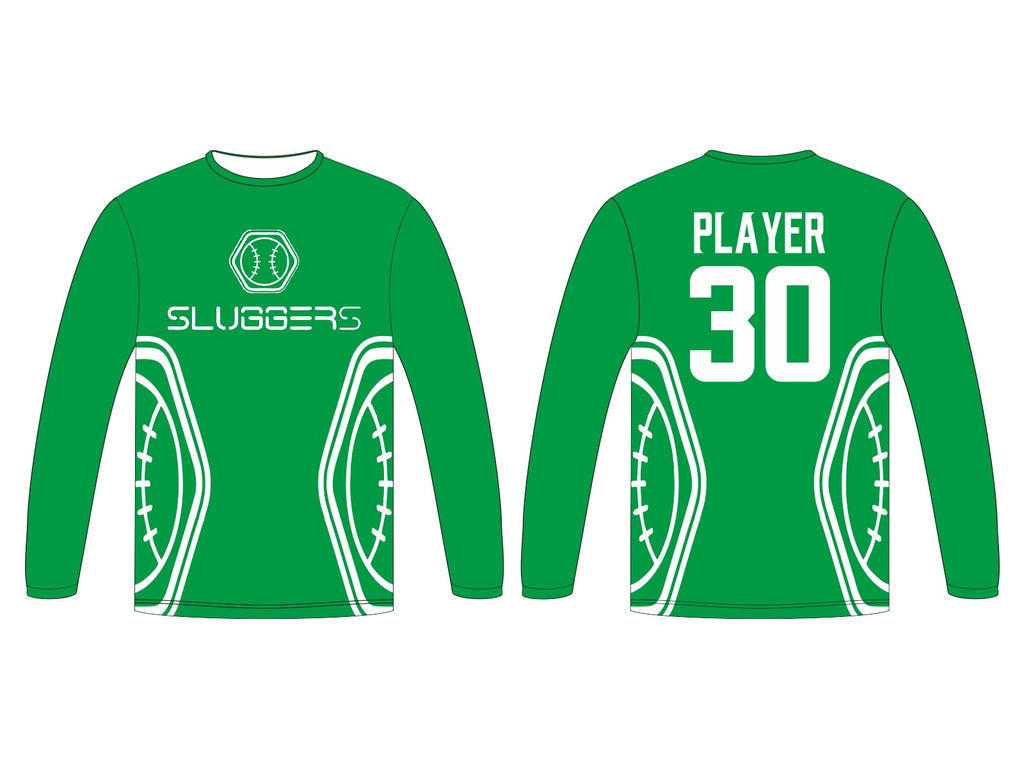 Sublimation Youth thru Adult Sluggers T-Shirt Long Sleeve (you pick garment color and logo) Design 2 - Pretty's Bowtique