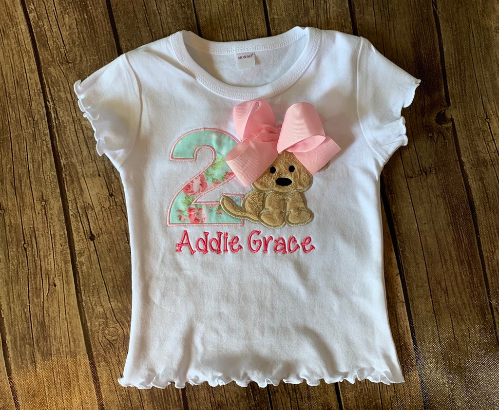 Puppy Dog birthday Outfit Set for Girt T-Shirt Tutu - Pretty's Bowtique