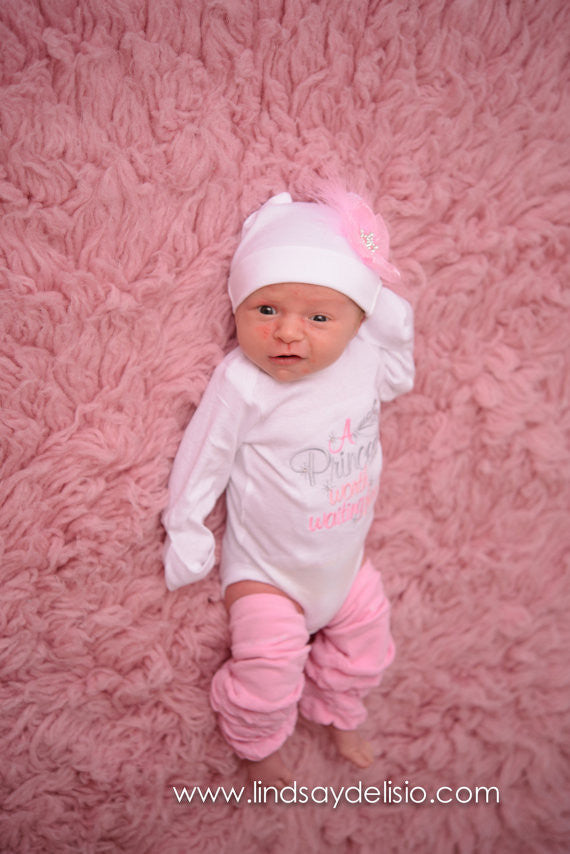 A princess worth waiting for gown, shirt, or bodysuit-- Baby girls outfit-- The princess has arrived -- Baby girl coming home outfit - 3 - Pretty's Bowtique