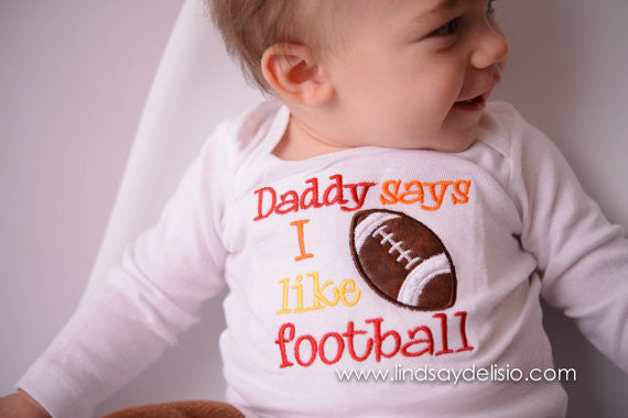 Baby Football Outfit for Boys Sizes 3 Months to XLT – Bodysuit or T-Shirt with Football Legwarmers - Pretty's Bowtique