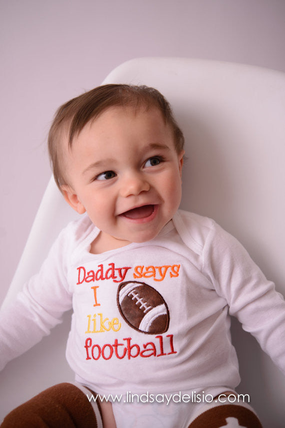Baby Football Outfit for Boys Sizes 3 Months to XLT – Bodysuit or T-Shirt with Football Legwarmers - Pretty's Bowtique