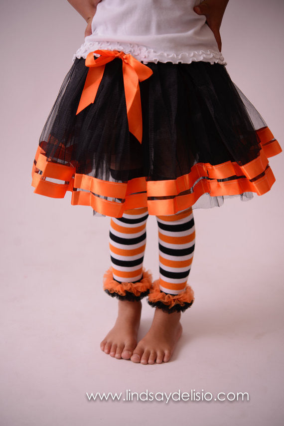 Candy Corn Shirt for Girls Sizes Newborn to Youth XL with Candy Corn Tutu, Leg Warmers, Bloomers and Headband - Pretty's Bowtique