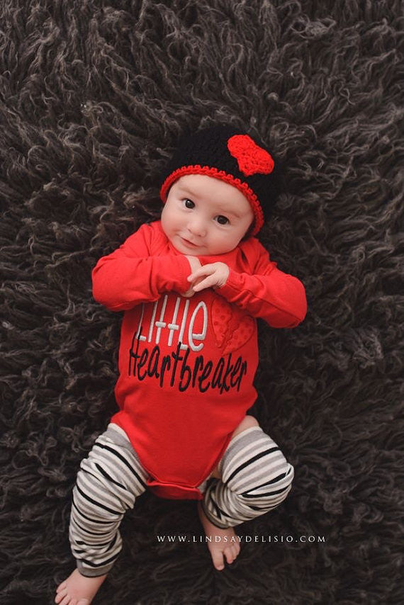 Boys Valentine's Shirt Little Heartbreaker-- Boys Valentine shirt or bodysuit & Legwarmers - Pretty's Bowtique