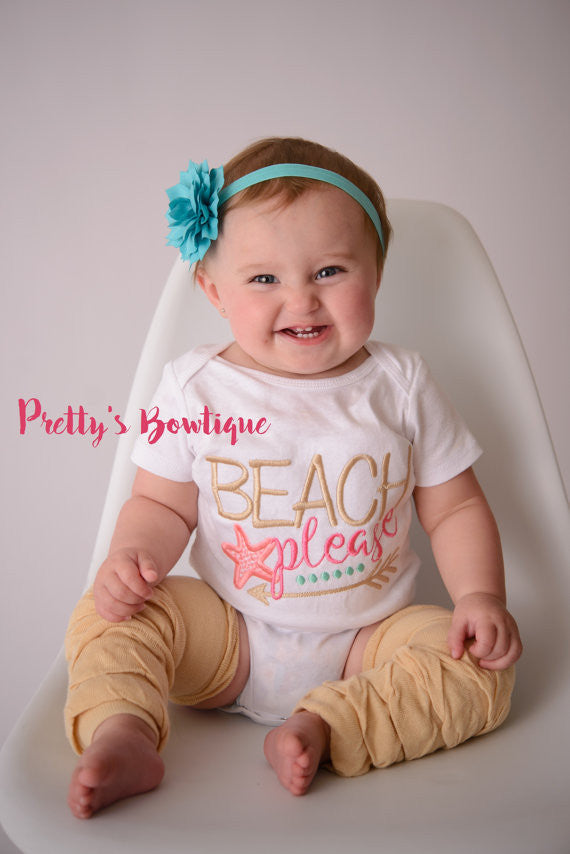 Beach Please bodysuit/Shirt -- Girls Summer Outfit -- Baby shower gift -- little girls vacation outfit -- Beach shirt - Pretty's Bowtique