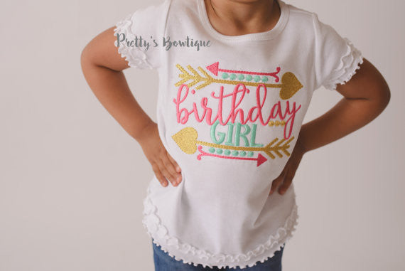 Birthday Girl shirt -- Girls Birthday shirt -- Turban Headband -- Birthday shirt -- Birthday outfit - Pretty's Bowtique