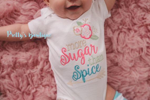 More sugar than spice-- Girls bodysuit/shirt, bow, and legwarmers -- Girls outfit -- Vintage inspired outfit -- Crystal Headband -- - Pretty's Bowtique