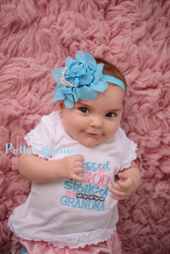 Baby Girl --Blessed by god spoiled by grandma-- Baby shower gift --Grand daughter shirt- Grandma shirt - toddler - Pretty's Bowtique