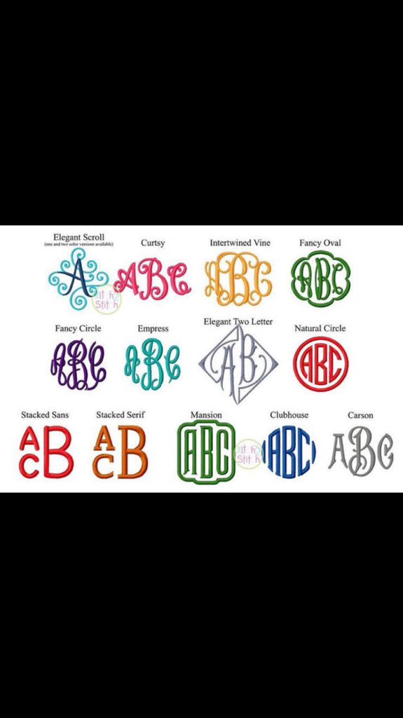 Monogram Make-up Bag  -- Embroidered personalized cosmetic bag - Pretty's Bowtique