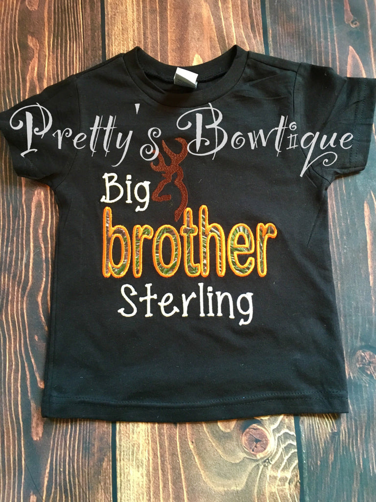 Big brother announcement shirt - Camo big brother t shirt -- big brother shirt -- little brother /sister shirt - Pretty's Bowtique