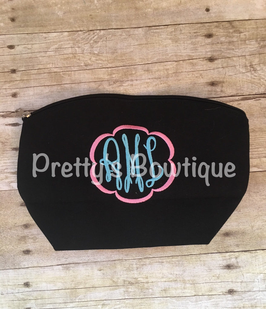 Monogram Make-up Bag  -- Embroidered personalized cosmetic bag - Pretty's Bowtique
