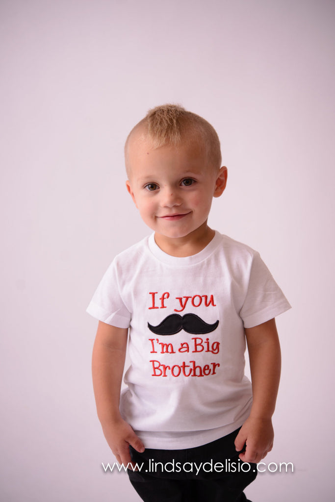 Big Brother shirt- Big brother announcement shirt or bodysuit -big brother Shirt - If you mustache ask I'm a big brother - Pretty's Bowtique