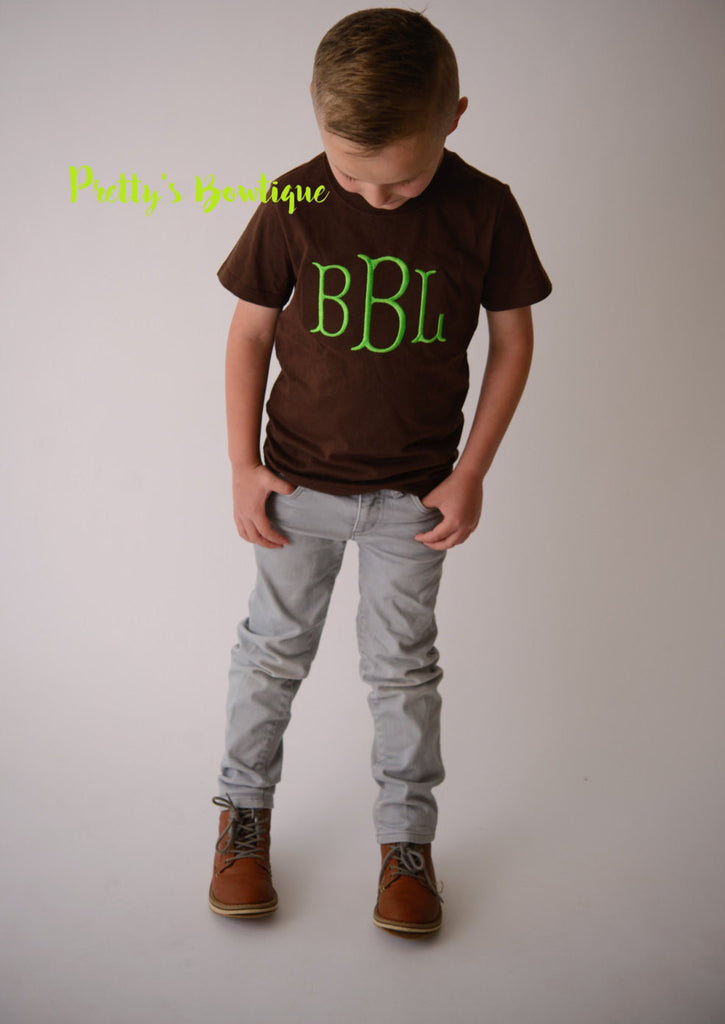 Boys Monogram t-shirt or bodysuit --Boys  Monogrammed shirt, children's shirt, shirts for kids, personalized gifts, custom shirt - Pretty's Bowtique