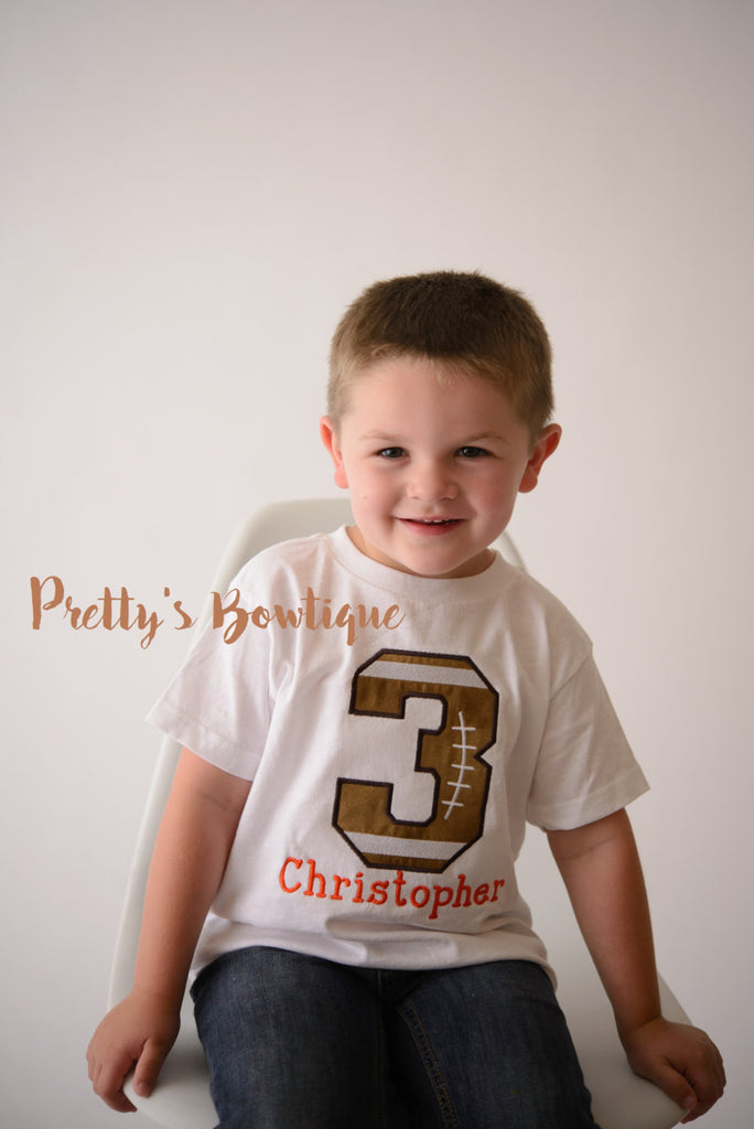 Boys football Birthday shirt, Football Birthday Shirt, Sports Birthday Shirt, Boys Birthday Shirt, Custom Birthday Shirt, Football Birthday - Pretty's Bowtique