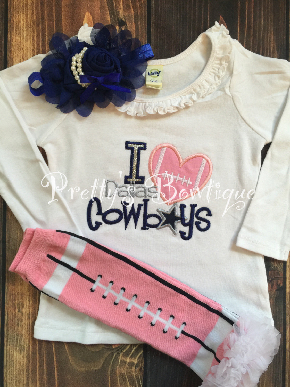 Dallas Cowboys Baby Girl Outfit 3-Pieces Sizes Newborn to 14 Years