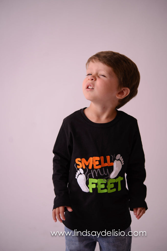 Smell My Feet Funny Halloween Shirt for Boys 3 Months to 14 Years - Pretty's Bowtique