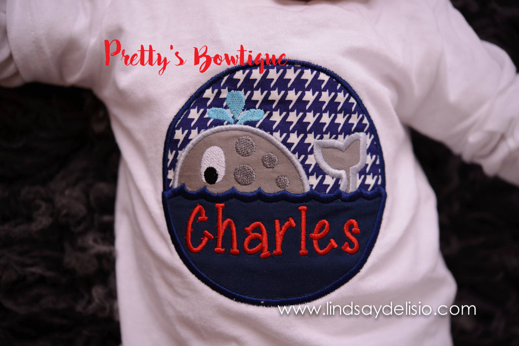 Boys summer Whale shirt personalized -- Boys Beach shirt -- Baby boys Whale one-piece - Summer shirt for boys --Baby shower Gift - Pretty's Bowtique