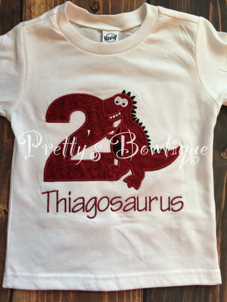 Dinosaur Birthday Shirt, T-Rex Birthday Shirt, Boys Birthday Shirt, Custom Birthday Shirt, Dinosaur Birthday - Pretty's Bowtique