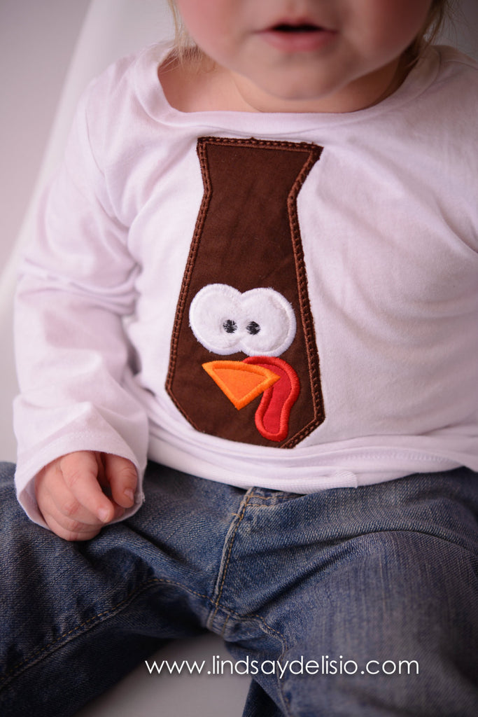 Boy Thanksgiving T Shirt / Bodysuit for Baby, Toddler & Child Turkey Tie - Pretty's Bowtique