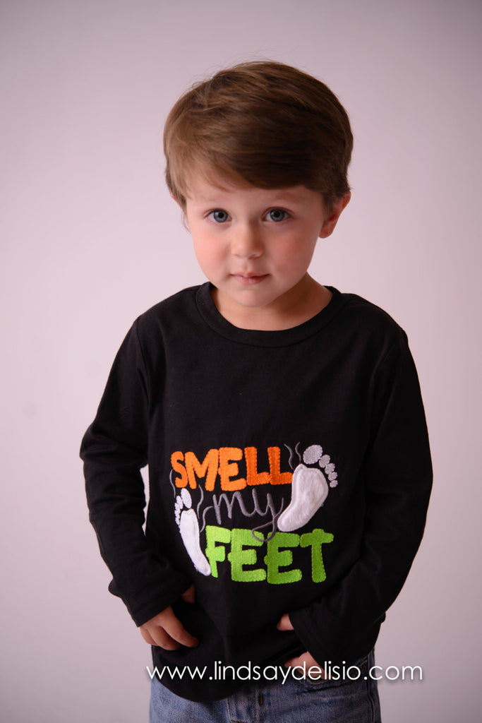 Smell My Feet Funny Halloween Shirt for Boys 3 Months to 14 Years - Pretty's Bowtique
