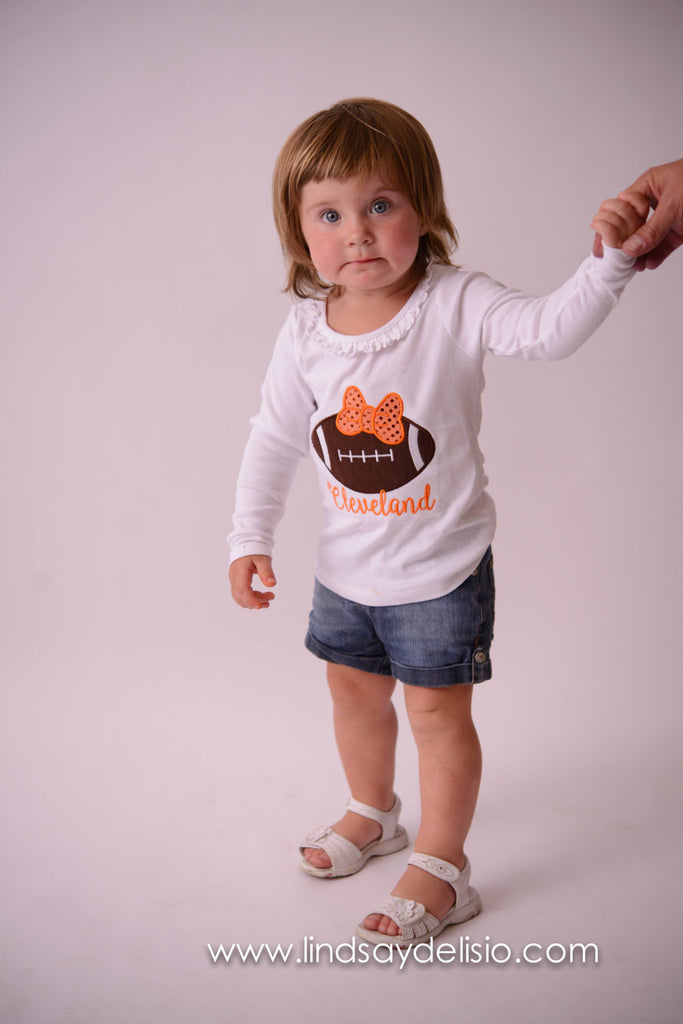 Cleveland Browns Baby or Girls Football Shirt or Bodysuit -- Sizes 3 Months to XL 14 - Pretty's Bowtique