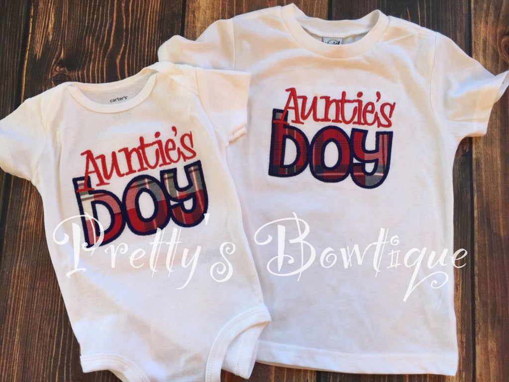 Auntie's Boy  bodysuit or shirt -Boys aunt bodysuit or shirt -- Little boys shirt-- boys aunties shirt - Pretty's Bowtique