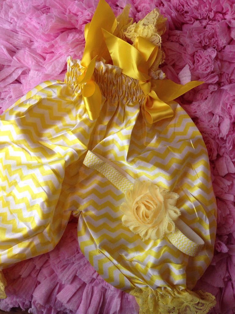 Girls Chevron Bubble Romper -- Girls Satin Romper-- Summer romper-- Baby girl outfit -- flower headband - Pretty's Bowtique