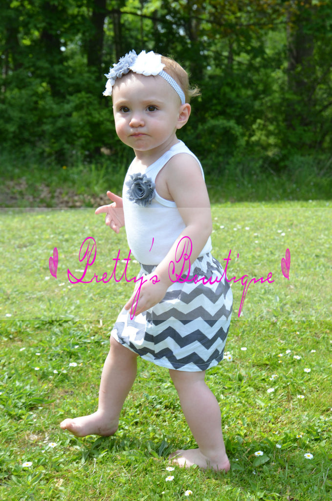 Super CUTE CHEVRON SKIRT you pick size and color 12 months thu 6X in girls come with matching  Shabby headband - Pretty's Bowtique