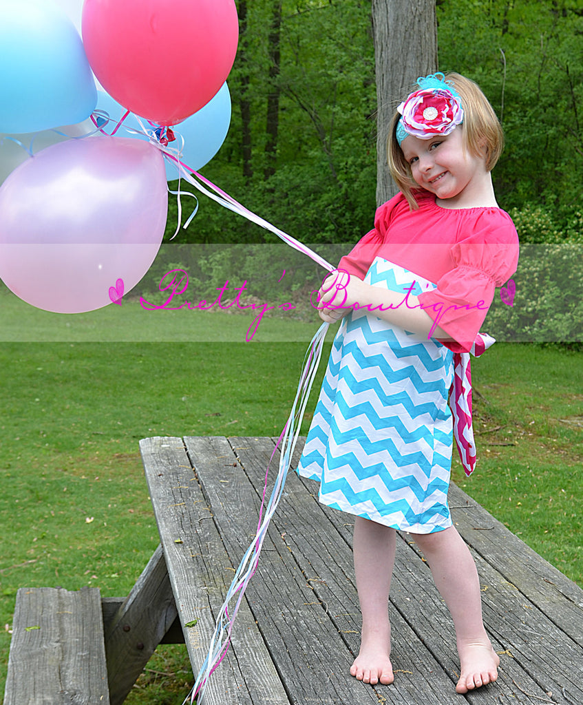 Super CUTE CHEVRON DRESS you pick size and color 12 months thu 9-10 - Pretty's Bowtique