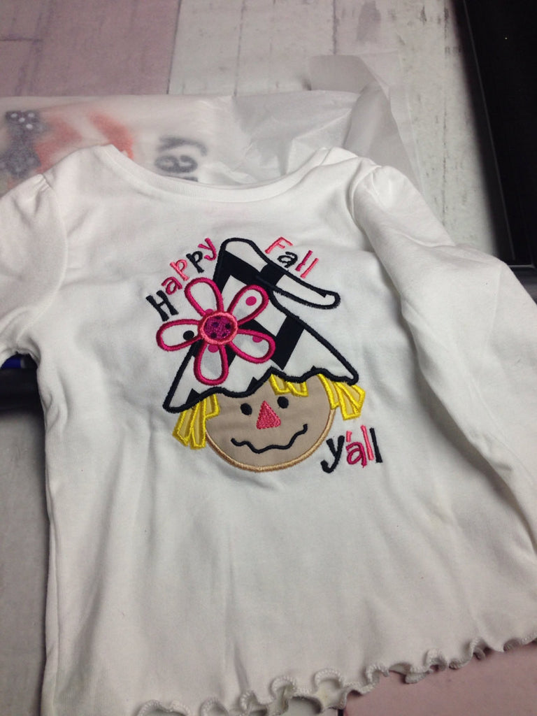 Fall scarecrow t shirt Halloween Shirt for babies, toddler, and children.  Scarecrow - Pretty's Bowtique