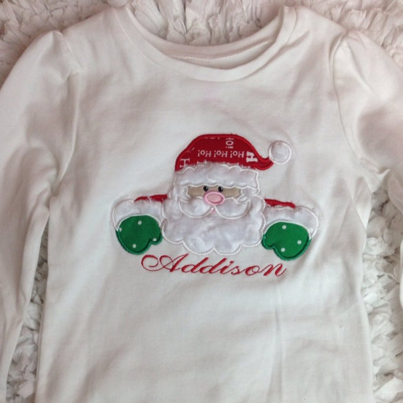Santa Christmas shirt personalized with name Christmas Shirt any size shirt - Pretty's Bowtique