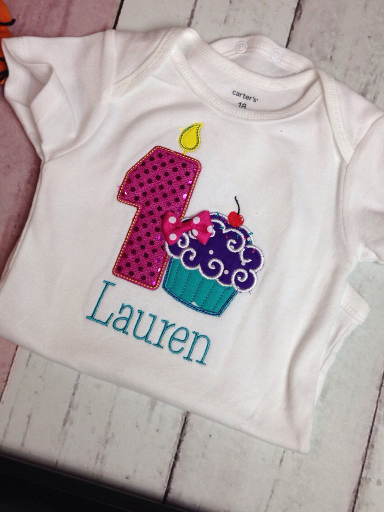 Cupcake  inspired birthday shirt any age. - Pretty's Bowtique