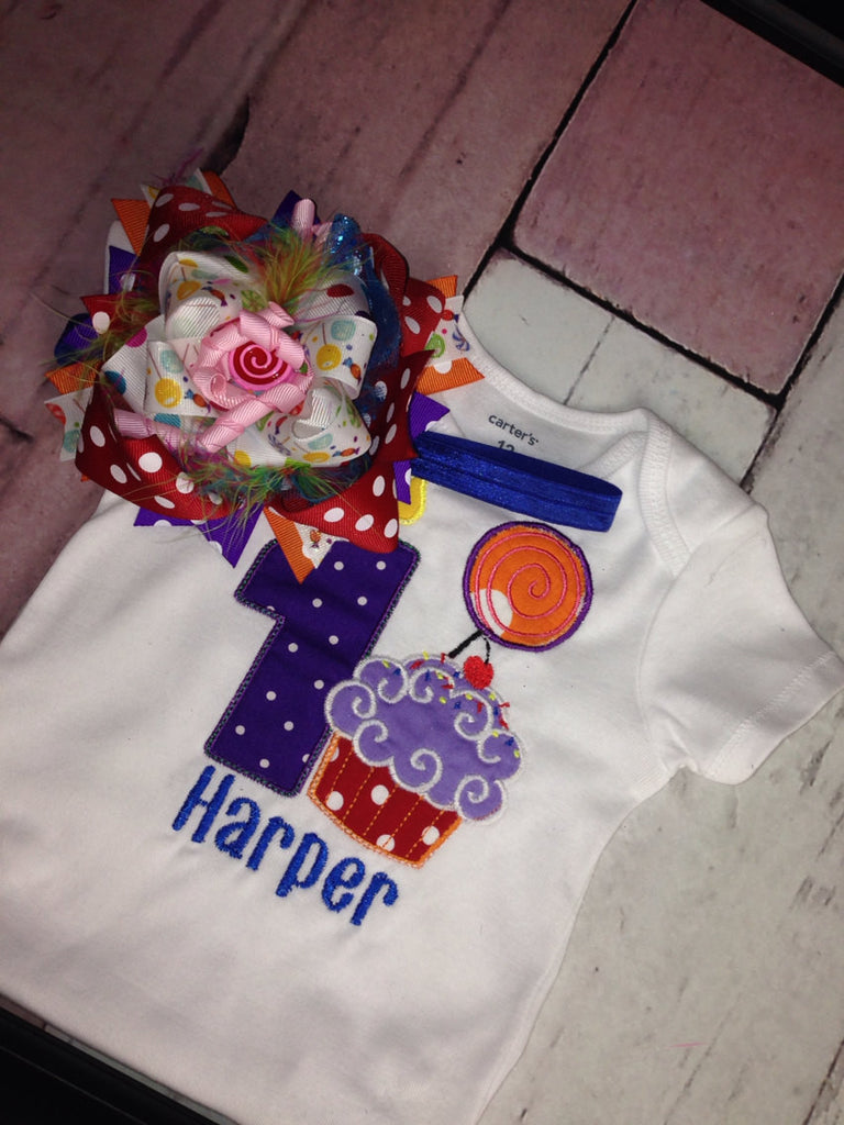Cupcake  inspired birthday shirt any age. - Pretty's Bowtique