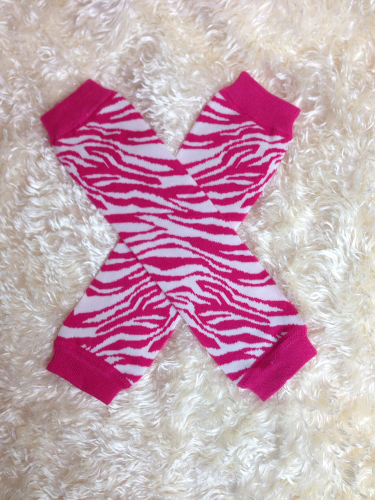 Leg Warmers-Baby leg warmers/Photo Prop Hot Pink Zebra - Pretty's Bowtique