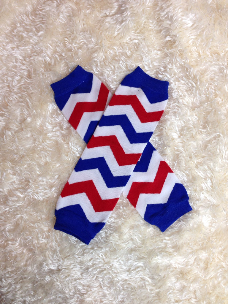 Leg Warmers-Baby leg warmers/Photo Prop Chevron red white and blue - Pretty's Bowtique