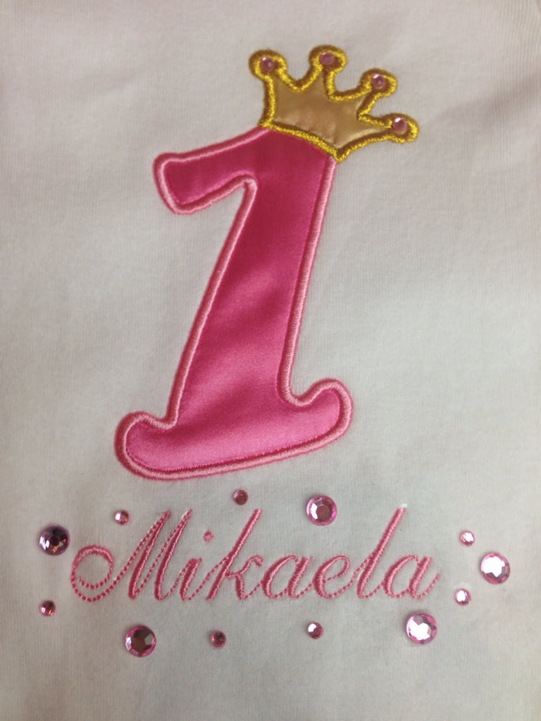 Princess Birthday T-Shirt or Bodysuit--1 st Birthday Bodysuit-Baby Girl First Birthday Shirt-- Pink & Gold Birthday Shirt-- Any age Princess - Pretty's Bowtique
