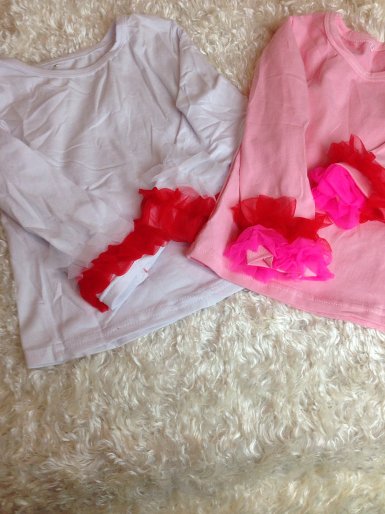 Valentine's Day SET  Ruffle Shirt and pant you pick design - Pretty's Bowtique