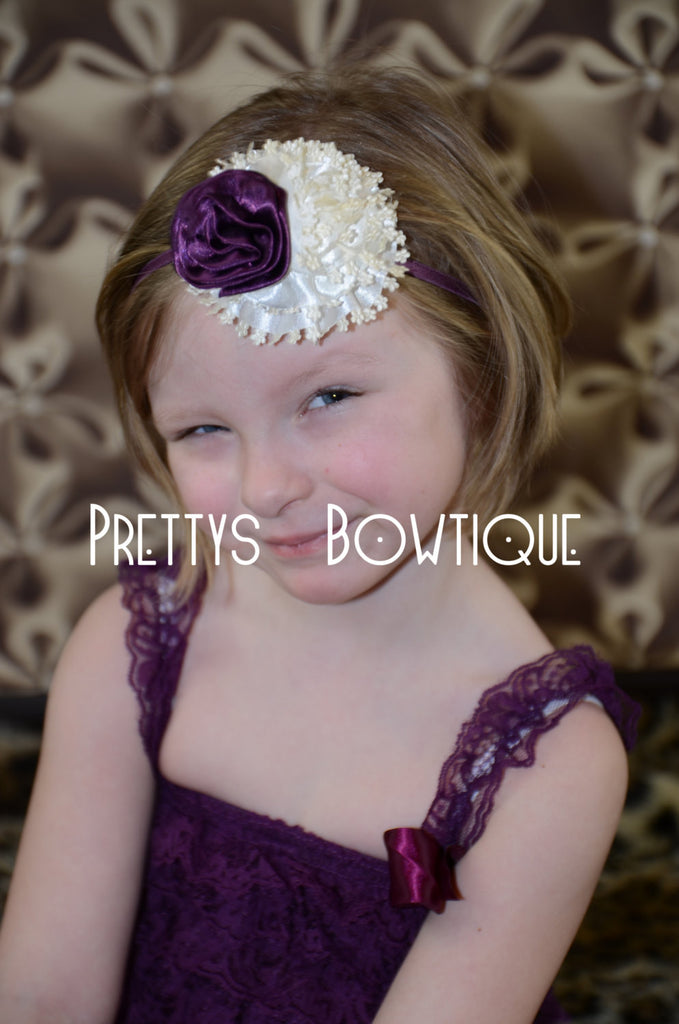 Lace Petti Romper in Eggplant Purple in Baby, Toddler, & Girls Sizes - Pretty's Bowtique