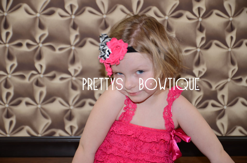 Lace Petti Romper in Hot Pink in Baby, Toddler, & Girls Sizes - Pretty's Bowtique