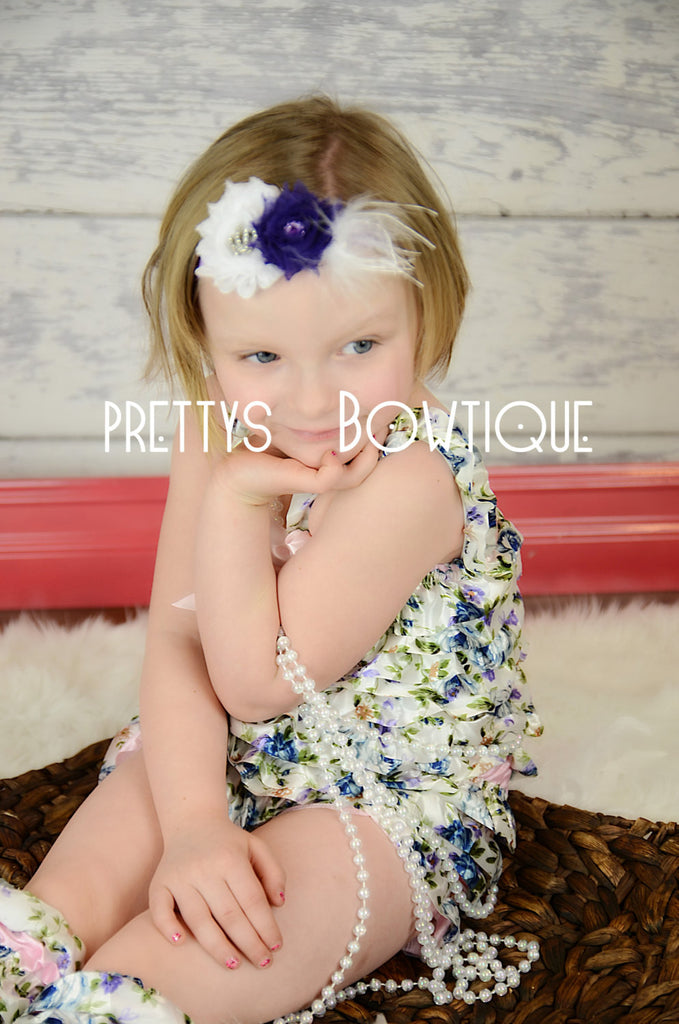 Lace Petti Romper Floral in pink or blue in Baby, Toddler, & Girls Sizes - Pretty's Bowtique