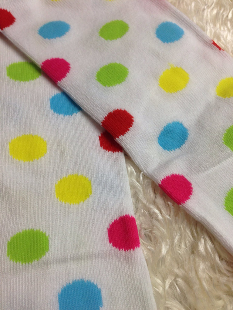 Polka Dot legwarmers Multi color dot Leg Warmers-Baby leg warmers/Photo Prop Multi color bright dots bright - Pretty's Bowtique