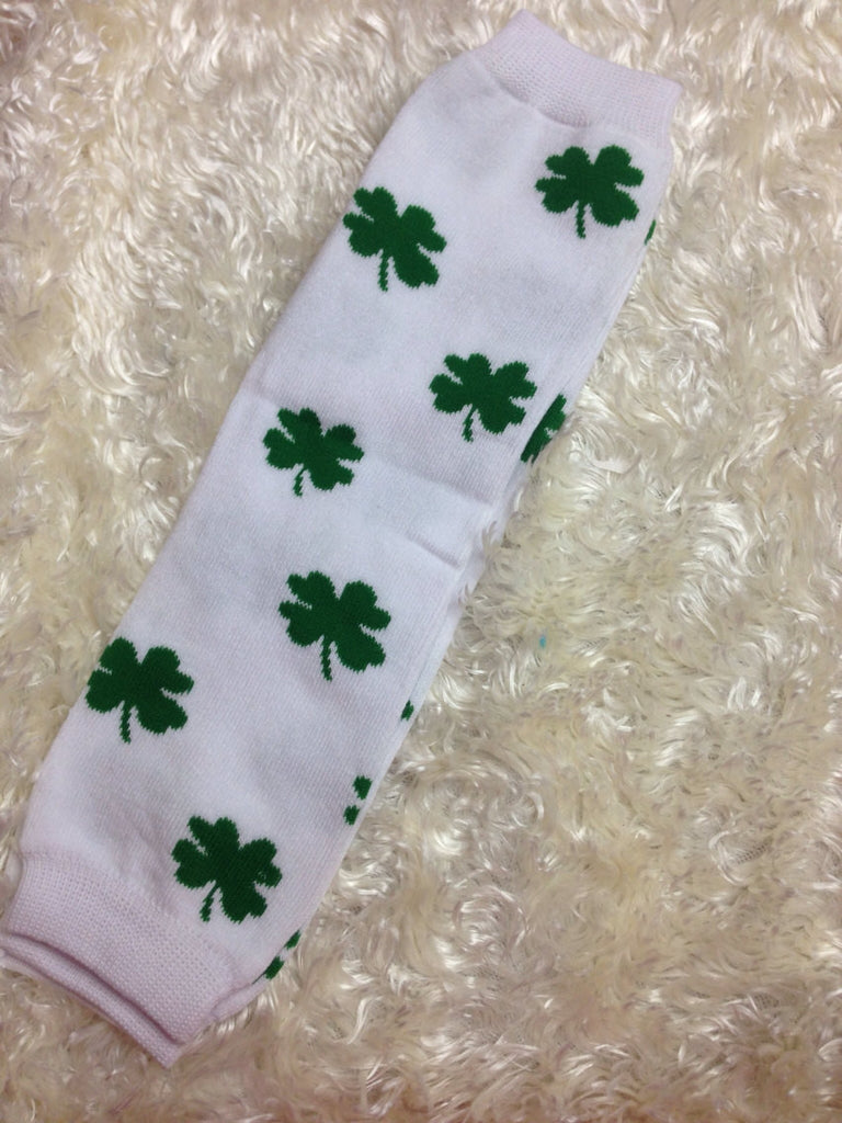 St. Patrick's Day Leg Warmers-Baby leg warmers/Photo Prop Chevron Green/White St. Patricks Day - Pretty's Bowtique
