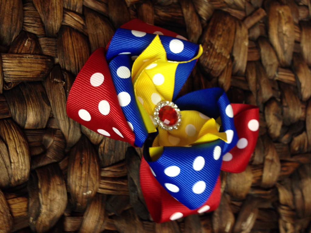 Circus Theme bow.  Prefect for any carinval or circus theme 4" - Pretty's Bowtique