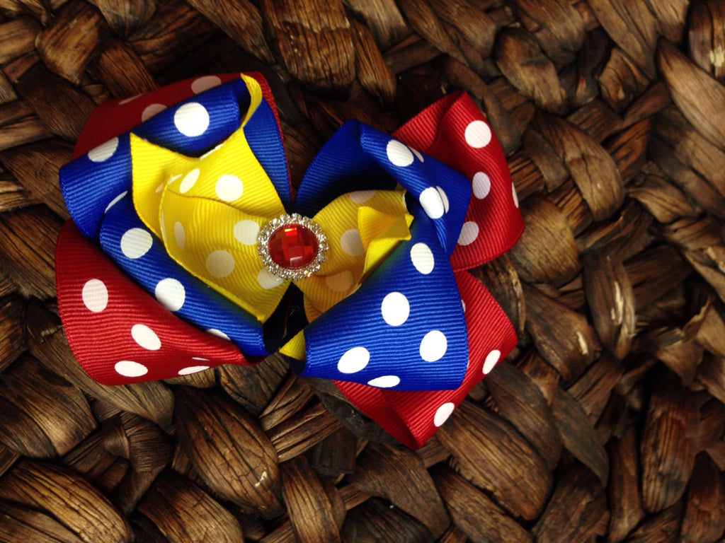 Circus Theme bow.  Prefect for any carinval or circus theme 4" - Pretty's Bowtique