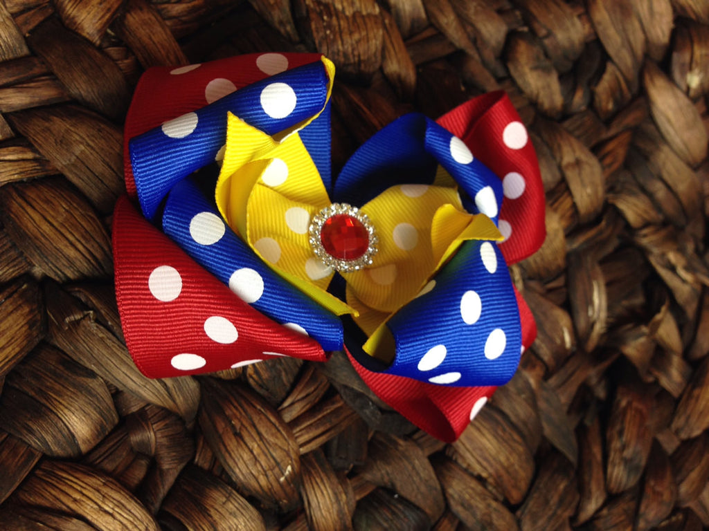 Circus Theme bow.  Prefect for any carinval or circus theme 4" - Pretty's Bowtique