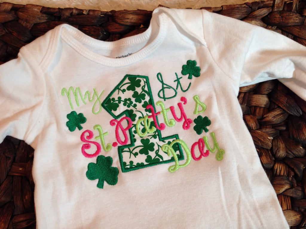 1st St. Patrick's Day shirt or bodysuit  -- My 1st St. Patty's Day shirt St. Patricks Shirt - Pretty's Bowtique
