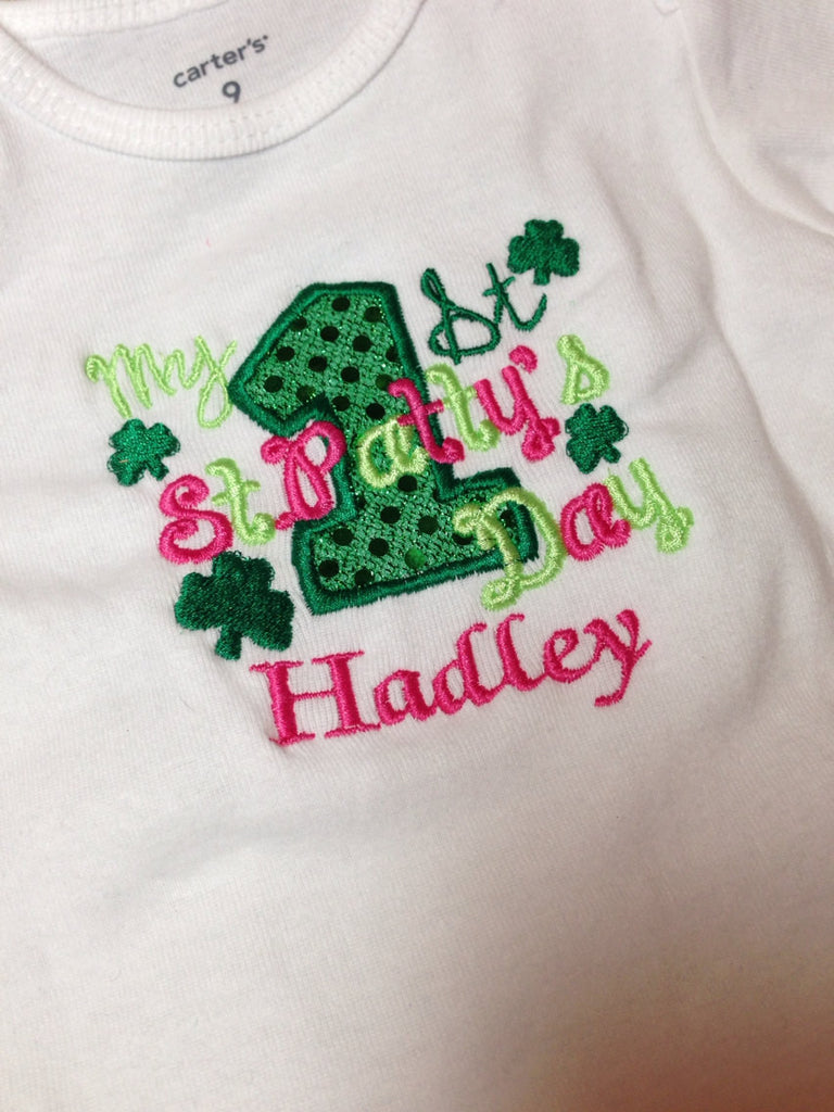 1st St. Patrick's Day shirt or bodysuit  -- My 1st St. Patty's Day shirt St. Patricks Shirt - Pretty's Bowtique