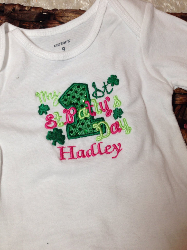 1st St. Patrick's Day shirt or bodysuit  -- My 1st St. Patty's Day shirt St. Patricks Shirt - Pretty's Bowtique