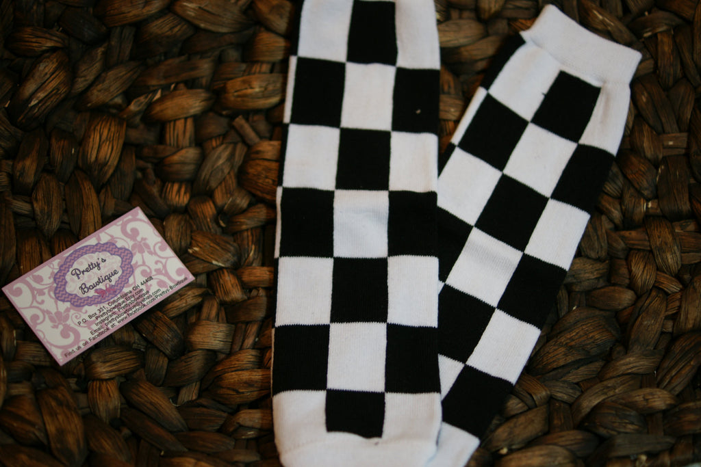 Leg Warmers-Baby leg warmers/Photo Prop Checkered Flag - Pretty's Bowtique
