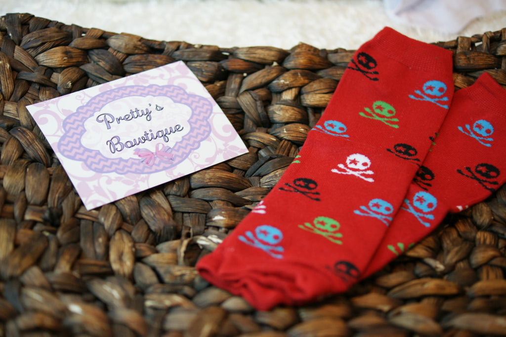 Skull Leg Warmers-Baby leg warmers/Photo Prop Cream Skull - Pretty's Bowtique